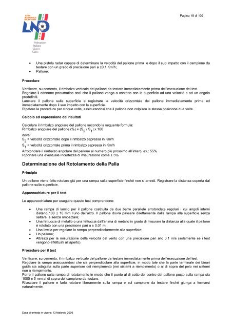 LND Regolamento per la realzizzazione di un ... - Diritto Calcistico