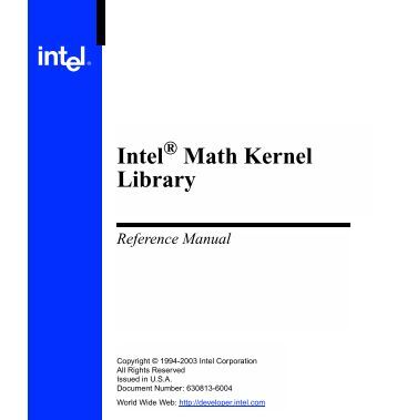 Intel(r math kernel library for mac os