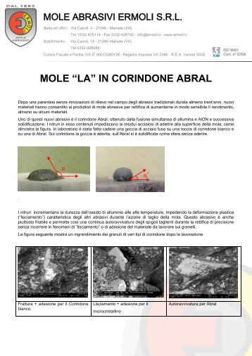 MOLE “LA” IN CORINDONE ABRAL - Mole Abrasivi Ermoli