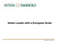 Italian Leader with a European Scale - Intesa Sanpaolo