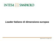 Presentazione Istituzionale del Gruppo Intesa Sanpaolo