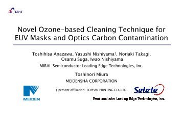 Novel Ozone-based Cleaning Technique for EUV Optics ... - Sematech