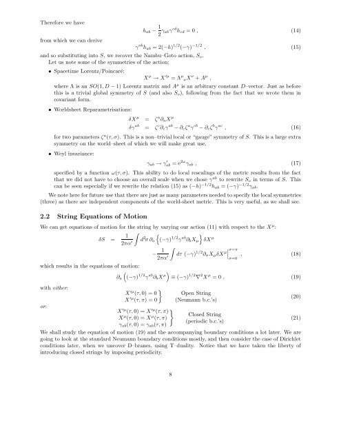 Introduction to String Theory and D–Branes - School of Natural ...
