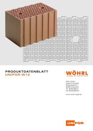 PRODUKTDATENBLATT UNIPOR-W12 - Woehrl-ziegel.de