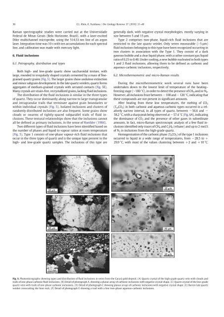 Origin of the CO2-only fluid inclusions in the ... - CPRM