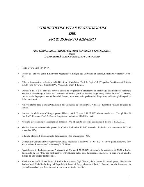 attivita' triennio 1991-1994 del prof - Dottorato di Immunologia ...