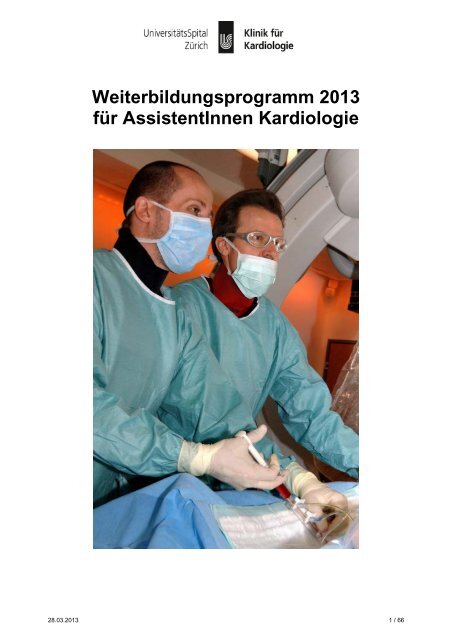 Weiterbildungsprogramm 2013 - Klinik für Kardiologie ...