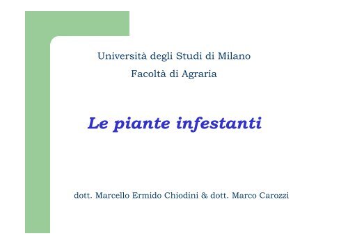Le piante infestanti (Chiodini e Carozzi) - Marco Acutis home page