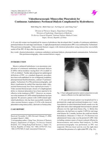 Videothoracoscopic Minocycline Pleurodesis for Continuous ...