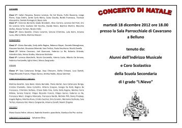 martedì 18 dicembre 2012 ore 18.00 presso la Sala Parrocchiale di ...