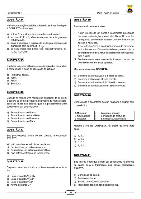 20/12/2011 - Caderno 05 - Cirurgião Dentista: Endodontia - Fumarc