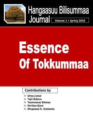 Hangaasuu Bilisummaa Journal Volume 1 - ULFO