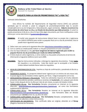 Requisitos para Visas de Prometido(a) - Apply for a U.S. Visa