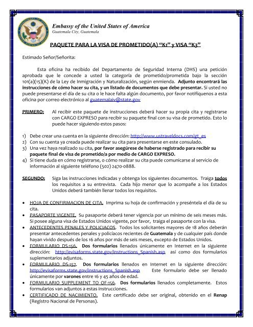 Requisitos para Visas de Prometido(a) - Apply for a U.S. Visa