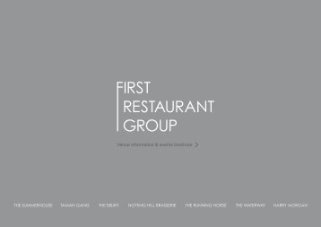 Venue information & events brochure - First Restaurant Group