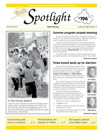 Summer Spotlight Newsletter - Independent School District 196