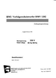 HMI— verfolgerscheinwerfer HMV 1202 - Pani Projection and Lighting