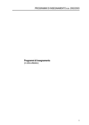 Nuovo Ordinamento - Ingegneria - Università degli Studi di Trento