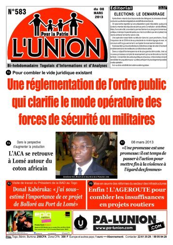L\'UNION N°583.pdf - République Togolaise