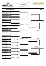 INCONTRI ELIMINATORI Campionato Italiano 5 Birilli 2007 3 ...