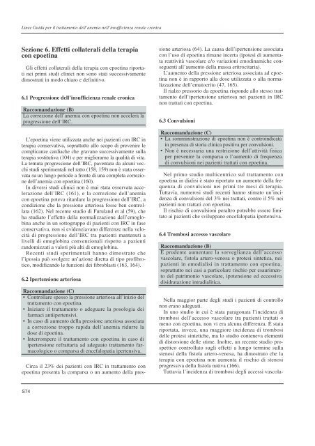 Linee Guida per il trattamento dell'anemia nell'insufficienza renale ...