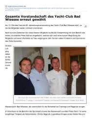 Gesamte Vorstandschaft des YCBW erneut gewählt