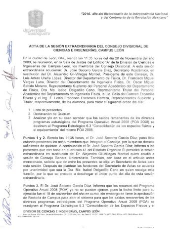 ACTA DE LA SESION EXTRAORDINARIA DEL CONSEJO ... - IFUG