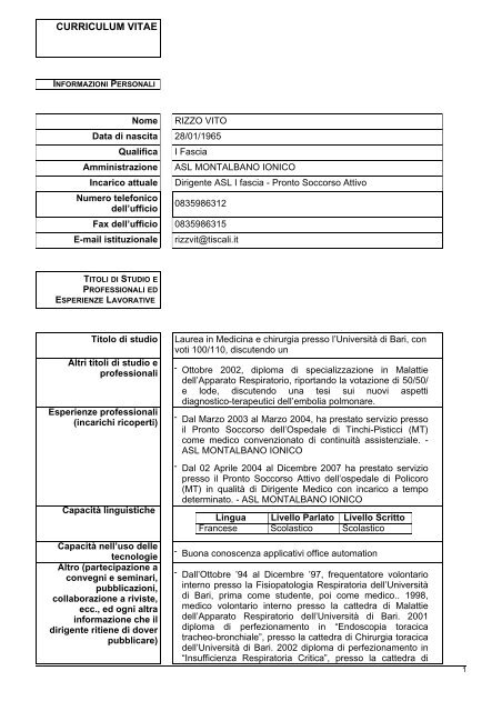 curriculum vitae