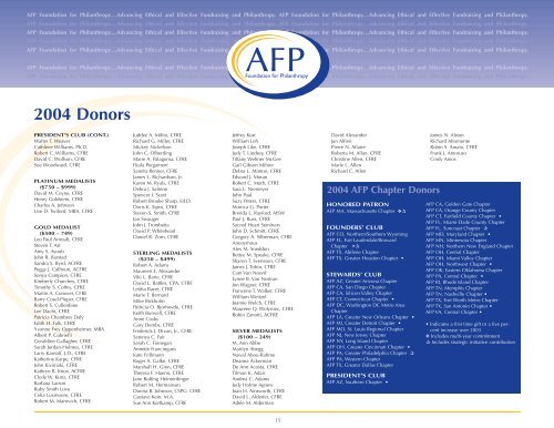2004 Annual Report - Association of Fundraising Professionals