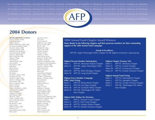 2004 Annual Report - Association of Fundraising Professionals