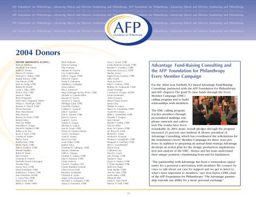 2004 Annual Report - Association of Fundraising Professionals