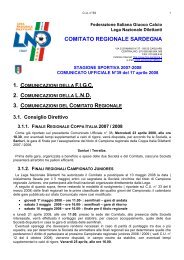 COMITATO REGIONALE SARDEGNA - Informacalcio.it