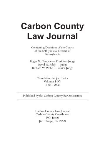 Carbon County Law Journal - Carbon County Courts