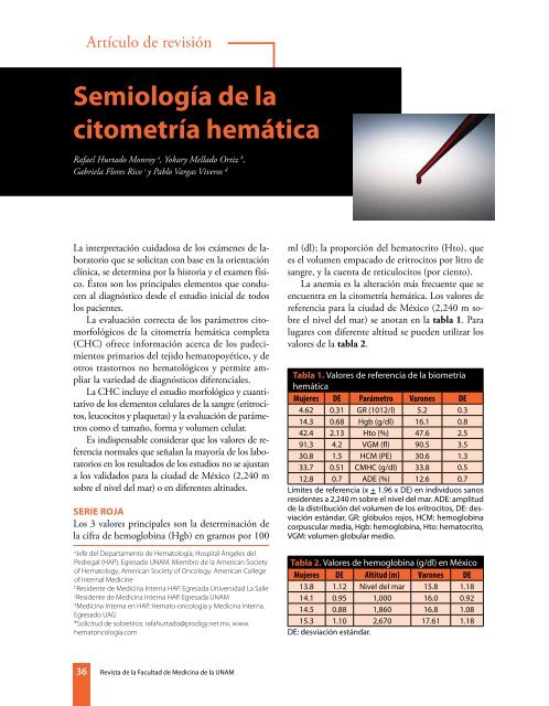 Semiología de la citometría hemática - E-journal - UNAM