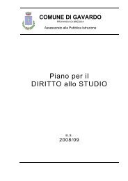 Piano per il DIRITTO allo STUDIO - Comune di Gavardo