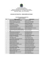 seleção de projetos – ensino médio noturno - Ministério da Educação