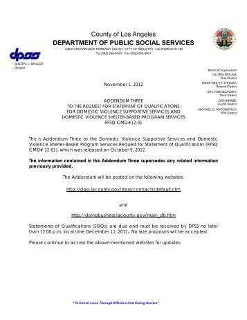 Addendum Three - Department of Public Social Services