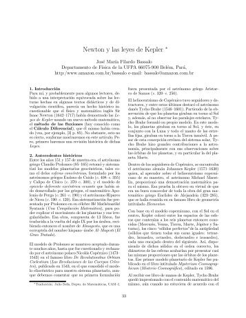 Newton y las leyes de Kepler ¤