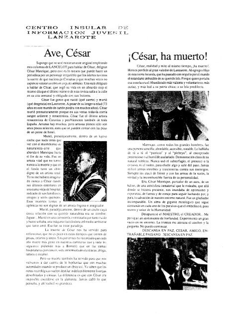 Adiós César - Centro de Datos del Cabildo de Lanzarote