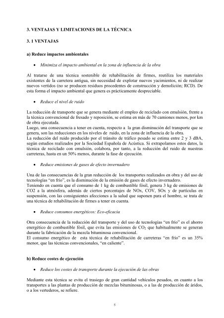 rehabilitación estructural de firmes, mediante técnicas de reciclado