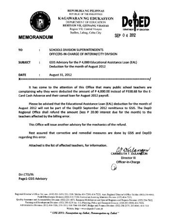 August 31, gsis.pdf - Department of Education - Region VII