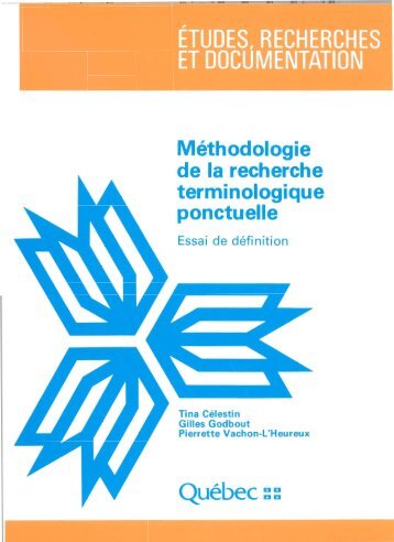 Méthodologie de la recherche terminologique ponctuelle - Office ...