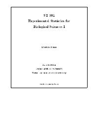 Experimental Statistics for Biological Sciences I - NCSU Statistics ...