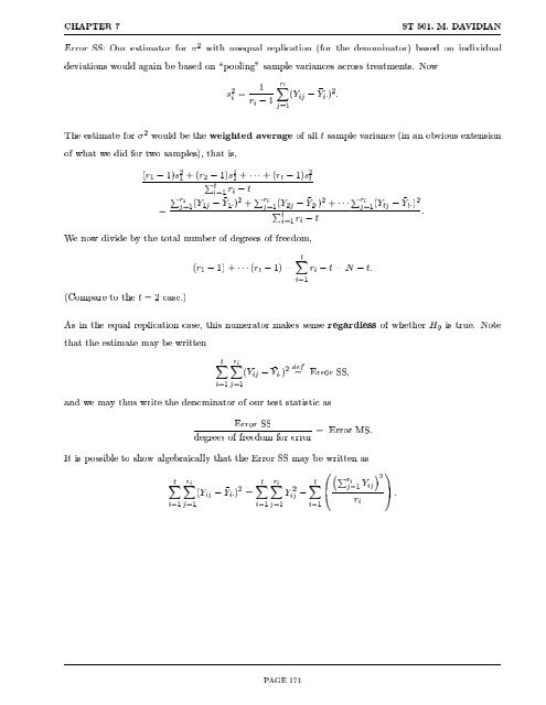 Experimental Statistics for Biological Sciences I - NCSU Statistics ...