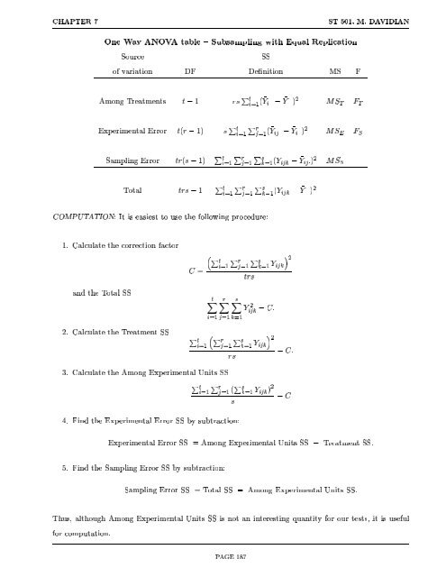 Experimental Statistics for Biological Sciences I - NCSU Statistics ...