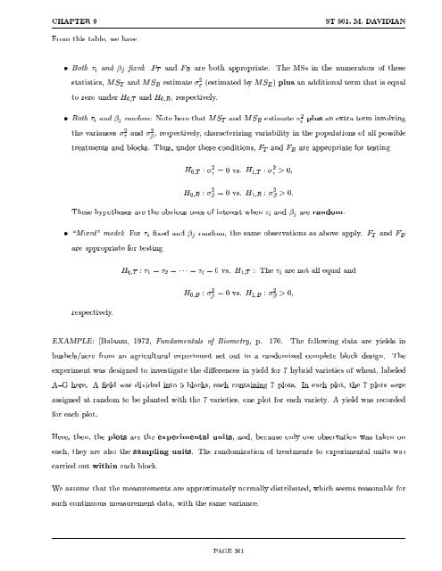 Experimental Statistics for Biological Sciences I - NCSU Statistics ...