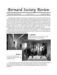 Bernard Society Review - Davidson College