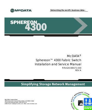 Sphereon 4300 Fabric Switch Installation and Service Manual