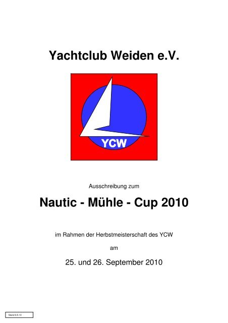 Ausschreibung - Yachtclub Weiden e.V. (YCW)