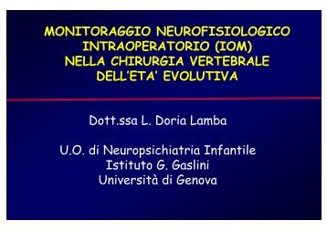 IOM NELLA CHIRURGIA DELLA SCOLIOSI